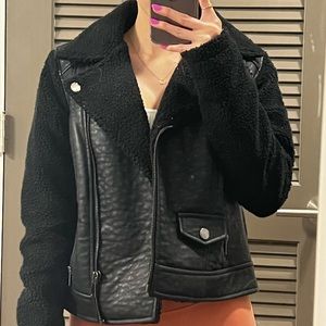 Faux Sherpa/ leather jacket